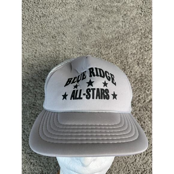 VINTAGE Blue Ridge All Stars Trucker Hat Mens OS Gray Foam Snapback Cap - Picture 3 of 9